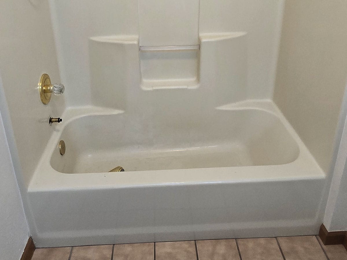 fiberglass tub before